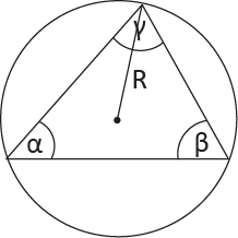 trójkąt wpisany w okrąg