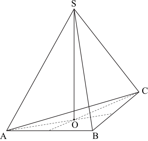 objętość ostrosłupa prawidłowego trójkątnego ABCS jest równa 27 3