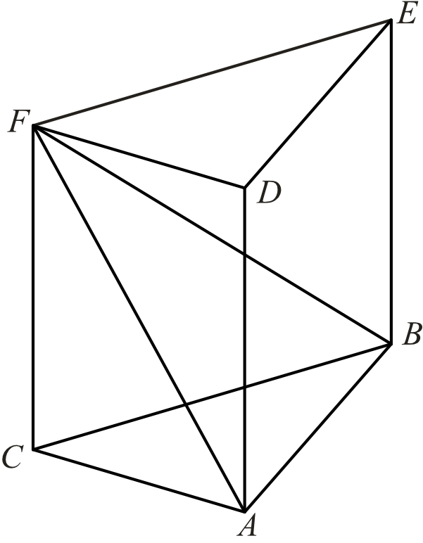 dany jest graniastosłup prawidłowy trójkątny ABCDEF